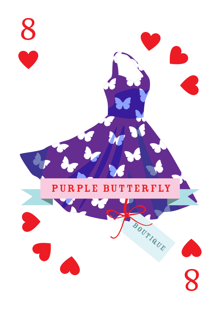 Purple Butterfly Boutique Mounted Super-sized Print